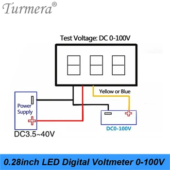 0.28 tommer DC LED Digital Voltmeter 0-100 V Spænding Meter Auto Bil Mobile Power Voltage Tester Detektor 12V Rød Grøn Gul