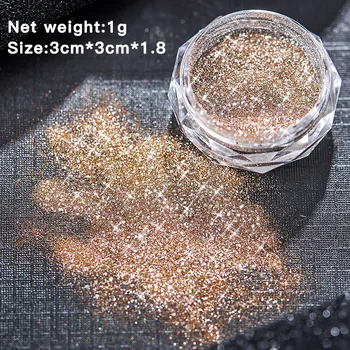 1 STK Krystal Diamant Nail Powder Boring Pulver Farverige Diamant Pulver Pailletter Flash Skinnende Glimmer nailart Pulver Sæt