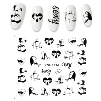 1 stykke Stickers til negle Blad i Blomsten Simple Klistermærker til manicure DIY negle sticker negle folie
