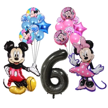 1 sæt alu-folie balloner Disney-serien Mickey Mouse, Minnie hoved bryllup fødselsdag dekoration forsyninger børn gaver