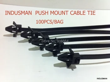 100pcs 5mm x200 Tryk Mount Wire Bånd ,nylon skrue skubbe montere kabelsko ,lynlåsen