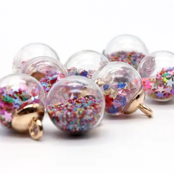 10stk 15,5 mm runde glas kugle, farverige farve vedhæng øreringe smykker tilbehør DIY julepynt fest dekoration