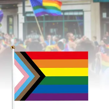 10STK Gay-Flag Rainbow Stick Håndholdte Flag Regnbue Flag På Pinde Gay Hånd Viftede med Flag, Lesbiske Biseksuelle Pansexual Til Fest