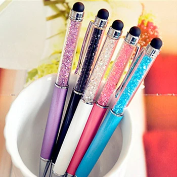12 stk/masse Kreative Crystal Pen Diamant Papirvarer, Kuglepenne Kuglepen Stylus Pen Touch Pen Fedtet dejlig Multi-farve