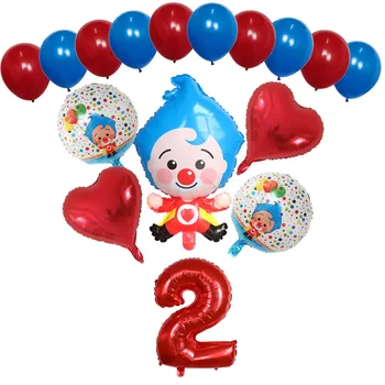 15pcs/set Klovn Plim Folie Helium-Balloner 30inch Antallet Luft Globos Børn Fødselsdag Tema Part Dekorationer Sæt Kids Legetøj Gave