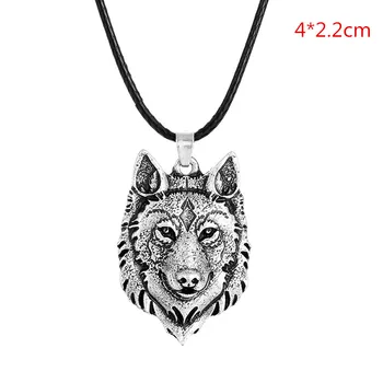 1Pc Kreative Tibetansk Sølv Wolf Hoved Halskæde Amulet Dyr Mode Mænd Gaver Smykker