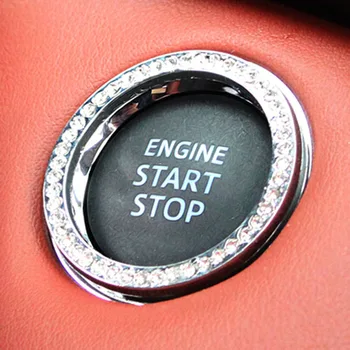 1STK Bil motor start/stop startnøglen ring for Jeep Grand Cherokee/Kompas/Chef/Wrangler/Rubicon/