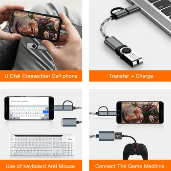 2-I-1 USB 3.0-OTG-adapterkablet Type-C Micro USB Til USB 3.0-Interface Converter For Cellphone Opladning Kabel-Linje Til Mobiltelefon
