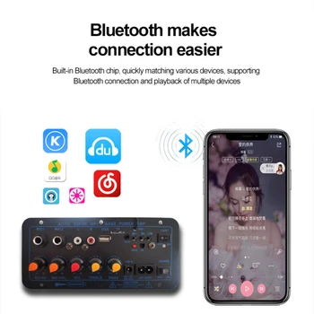 200W AC 220V, 12v 24v Digital Bluetooth Stereo Forstærker yrelsen Subwoofer Dual Karaoke Mikrofon Forstærkere For 8-12 Tommer Højttaler