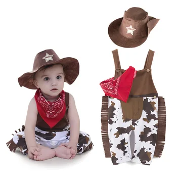 2021 Cowboy Ko Kostume Dreng Rompers til Baby Drenge Barn Spædbarn, Halloween, Jul, Fødselsdag Cosplay Fancy Kjole