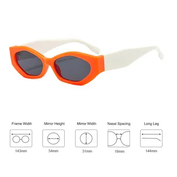 2022 Populære Mode-Cat Eye Solbriller Mænd, Kvinder, Retro Vintage Punk Farverige Ovale Briller Polygon Nuancer Tendenser Sol Briller