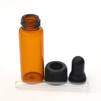 20pcs Tomme 1 ml 2 ml 3ml 5ml Dropper Glas Flaske Bærbare Aromaterapi Æteriske Olie Klart Mini Flaske Amber Hætteglas