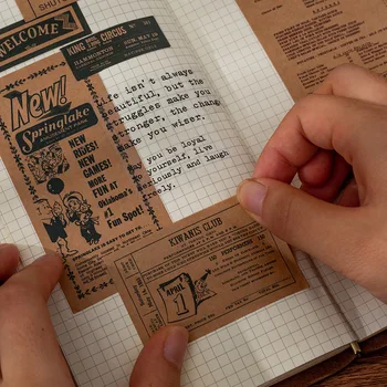 30 STK Kraftpapir Vintage Tegn Label Bill Billet Dekorative Stickers til Scrapbooking, Planlæggere Dagbog DIY-Tidende Papirvarer