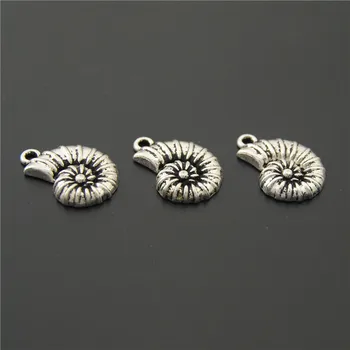 30stk Spiral Sea Shell Europæiske Tibetansk Sølv Farve Perler Charme Vedhæng Smykker at Finde Vedhæng Smykker Tilbehør A2209