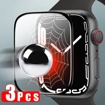 3Pcs Screen Protector Film Til Apple-Ur Serie 7 41mm 45mm SmartWatch Beskyttende Film Klare 3D-Gennemsigtig Fuld Dækning Sag