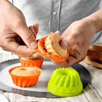 4 Farver 12Pcs Silikone Wienerbrød Muffin Kopper Kage form for Husholdnings-DIY-Budding Jelly Bagning Værktøjer Kunst Kage Bageplade Af Model