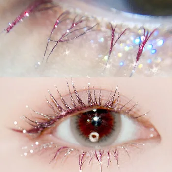 4 farver glitter pailletter diamant mascara vandtæt og ikke let at tvære skinnende tårer eye makeup fase makeup makeup