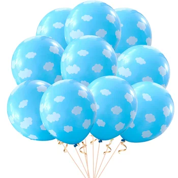 50/100pcs 12 tommer Blå Hvid Sky Latex Ballon, Fødselsdag, Bryllup Dekoration Part Indretning Baby Brusebad Leverer Luft Globos