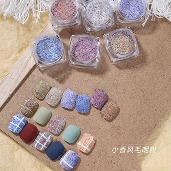 6 Farver Flaske Nye Xiaoxiangfeng Serie Nail Art Tilbehør Farverige Nail Art Strikkede Uldne Powder Nail Art Glimmer Negle