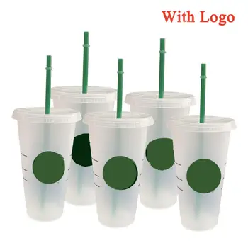 700 ML Ændre Kop Kaffe Flaske Med Låg Med Logo Halm Cup Genanvendelige Plast Kopper Tumbler Flaske Mat Finish Plastik Kop