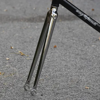 700C 56cm Sang&Venner Frem Lean Retro Chrome-Molybdenum Stål Fixed Gear Cykel Stel Single Speed Black Silver Cut Frameset