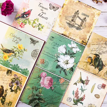8stk/Set 14cm Vintage Fugl Butterfly Flower Pergament-Papir Pakke til Scrapbooking Glad Planner-Kort Gør Junk Tidende Projekt