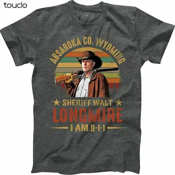 Absaroka Co Wyoming Sheriff Walt Longmire jeg 911 t-shirt med Vintage Mænd Gave Tee
