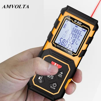 AMVOLTA Laser Distance Meter 40 M 60 m 80 m 100 m Laser Afstandsmåler Digital Trena Laser Tape Range Finder Måle Elektronisk Niveau