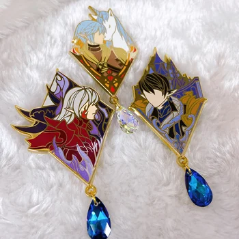 Anime Final Fantasy XIV Haurchefant Greystone Estinien Wyrmblood G'raha Tia Metal Badge-Knappen Broche Pins Medalje Souvenir-Toy