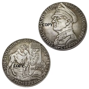 Antikt Kunsthåndværk tyske Mønter forsølvet Messing Souvenirs og Gaver, Antik Kopi Kopi Mønt Erindringsmønt