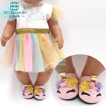 Baby doll tøj til 43-45cm toy new born dukke og american doll girl kjole mode tegnefilm kjole
