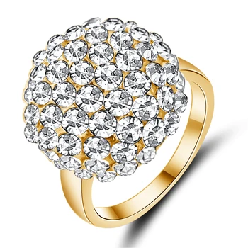 Bolden Form Guld Ring Micro Indlagt Zircon Ring Kvinder\'s Engagement Lover Smykker Fashion Party Smukke Accessories Give Pige