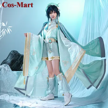Cos-Mart Spil Genshin Indvirkning Venti Cosplay Kostume Kinesisk Stil Serie Søde Søde Uniformer Aktivitet Part Rolle Spiller Tøj