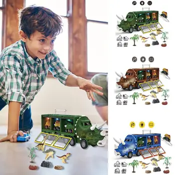 Dinosaur Opbevaring Bil Model Legetøj Med Lys Og Musik Container Opbevaring Dinosaur Lastbil Kids Legetøj Fødselsdag Gave