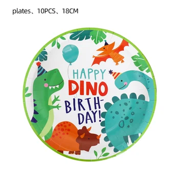 Dinosaur Tema Part Dinosaur Ballon Engangsservice Sæt Kids Dreng Fødselsdag Dekoration Jungle Party Baby Brusebad Indretning