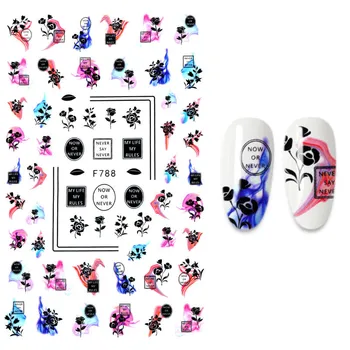 Efteråret Nail Art Nail Stickers Blad I Blomsten Manicure Design Selvklæbende