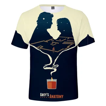 Filmens Gray ' s Anatomy 3D Printede T-Shirts til Mænd/kvinder, Sommer Mode Kausale Streetwear Harajuku Korte Ærmer Rund Hals Toppe