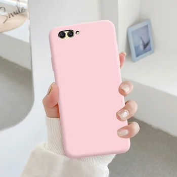 For Huawei Honor Udsigt 10 Tilfælde Soft TPU Silicone Case Macaron Candy Farver Sort Enkel Telefonen Bagsiden