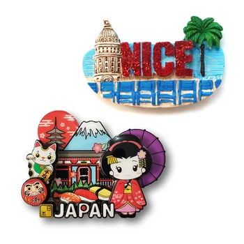 Franske Nice Japan Håndværk Rejse Memorial Køleskab Klistermærker Hjem Dekoration Magnetiske Klistermærker