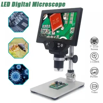 G1200 Digitale Elektroniske Mikroskop 12MP 7 Tommer Store Skærm, LCD-Display 1-1200X Løbende Forstærkning Forstørrelse Af