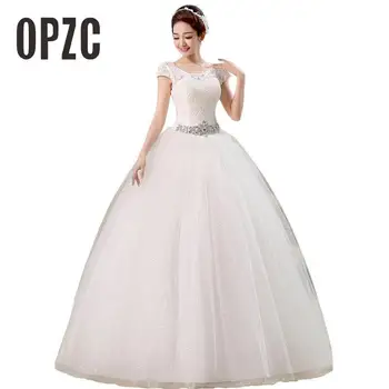 Gratis forsendelse i 2020 Nye Ankomst koreansk Stil Bryllup Kjoler Hvid Romantisk Bryllup Kjole Fashionable Bruden Bryllup Kjole HS180