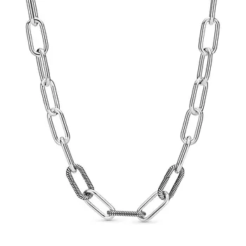 Hot Salg NYE 925 Sterling Sølv Kæde halskæder for Kvinder Mig Link Kæde Halskæde Sterling Sølv Smykker Gave at Gøre