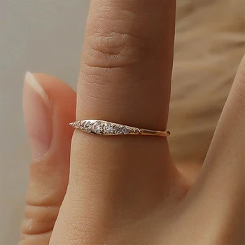 Huitan Sarte Kvindelige Ringe Enkle, Stilfulde Design-Bryllup Engagement Evigheden Ringe Høj Kvalitet Statement Smykker til Kvinder