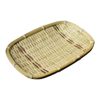 Håndlavet Væver Bambus Sigte Tømmerflåde Runde Fejebakke DIY Dekorative Frugt Kurv med Brød 4 Form Køkken-opbevaringen Organizer