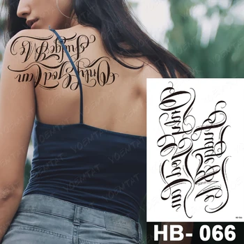 Håndskrift font Vandtæt Midlertidig Tatovering Mærkat med Teksten Ord chicano bogstaver Body Art Arm, Håndled Falske Tatovering Til Kvinder, Mænd