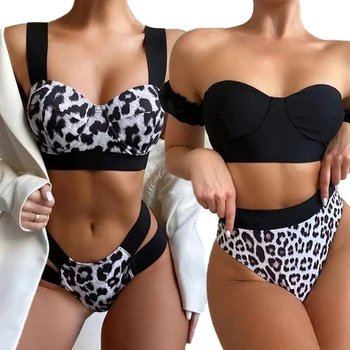 Høj Talje Bikini Sæt 2022 Badedragt Kvinder 2 Stykker Flæsekanter Hvidt Badetøj Kvindelige Brasilianske Biquini Sexet Badedragt Badende