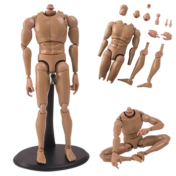 I Butikken 1/6 Sca Action Figur tilbehør Muskel Mand soldat V8 Fælles Bevægelse Mandlige Nøgne Krop For 12 Tommer Dukke Mænd Hoved Skulptur