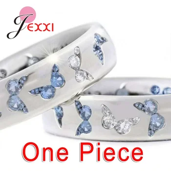 Ins Hot 925 Sterling Sølv Butterfly Udskæring Farverige Vielsesringe For Kvinder Elegante Flerfarvet Zircon Ring Smykker