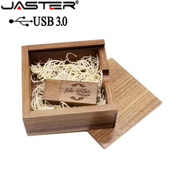 JASTER USB 3.0, massiv valnød, ahorn træ Foto Album usb - +Box usb-flash-drev Pendrive 64GB 16GB 32GB Bryllup gave box (105mm*95mm*40mm)