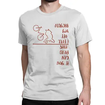 Jeg Faldt På Min Cykel T-Shirt til Mænd, Kvinder Bomuld Vintage T-Shirt Badum Badum La Linea Offense Tegnefilm Tees Plus Size Tøj